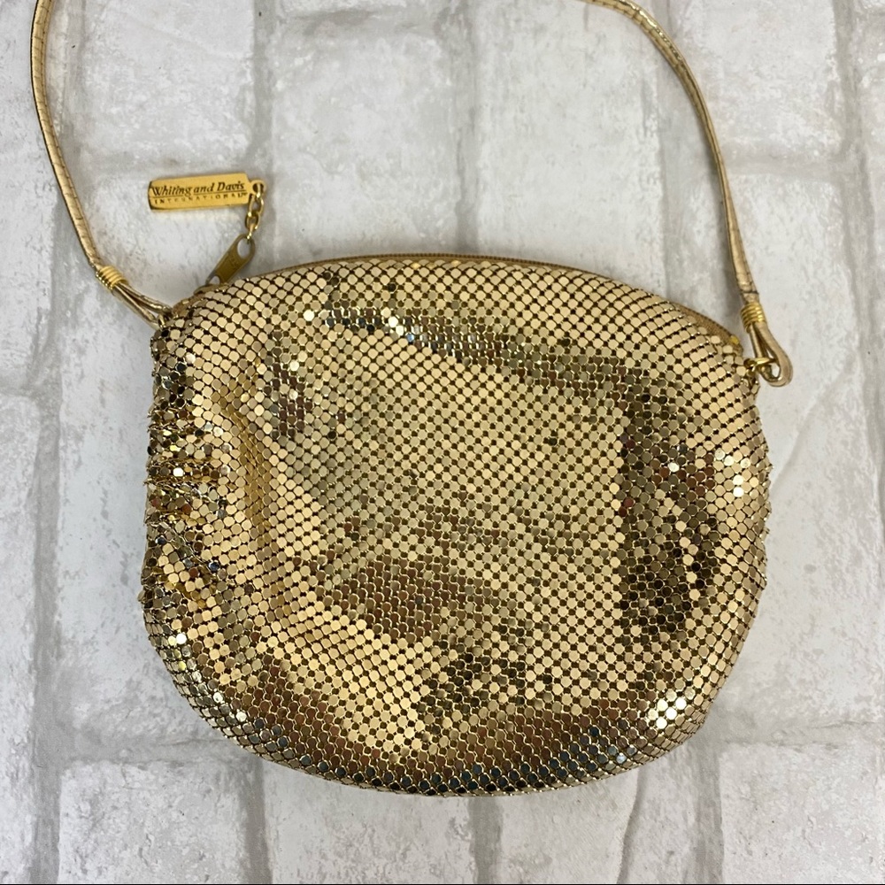 Whiting And Davis Vintage Gold Sequin Small Cross… - image 2